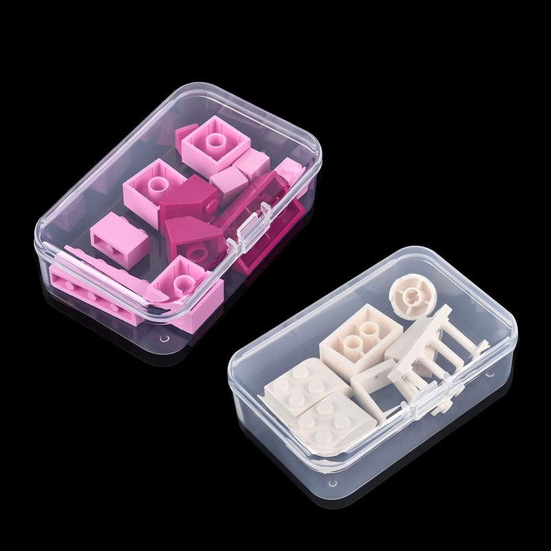 Rocutus Clear Plastic Beads Storage Containers Empty Mini Storage Container Box,12 Pack Plastic Storage Containers with Lids,Bead Storage Box with Hinged Lid for Beads(4.5 x 3.3 x 1.1 inch) - Image 3